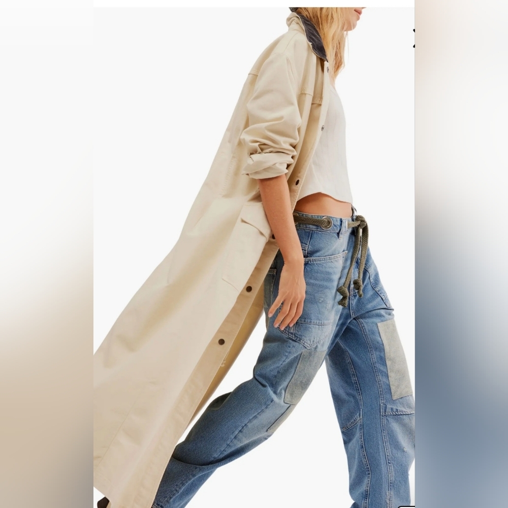Free People-  We the Free Women's Moxie Barrel Jeans 32 Blue - Picture 3 of 14